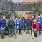 Thanks to Volunteers, the Courtyard Garden get Spring Maintenance Work early this year